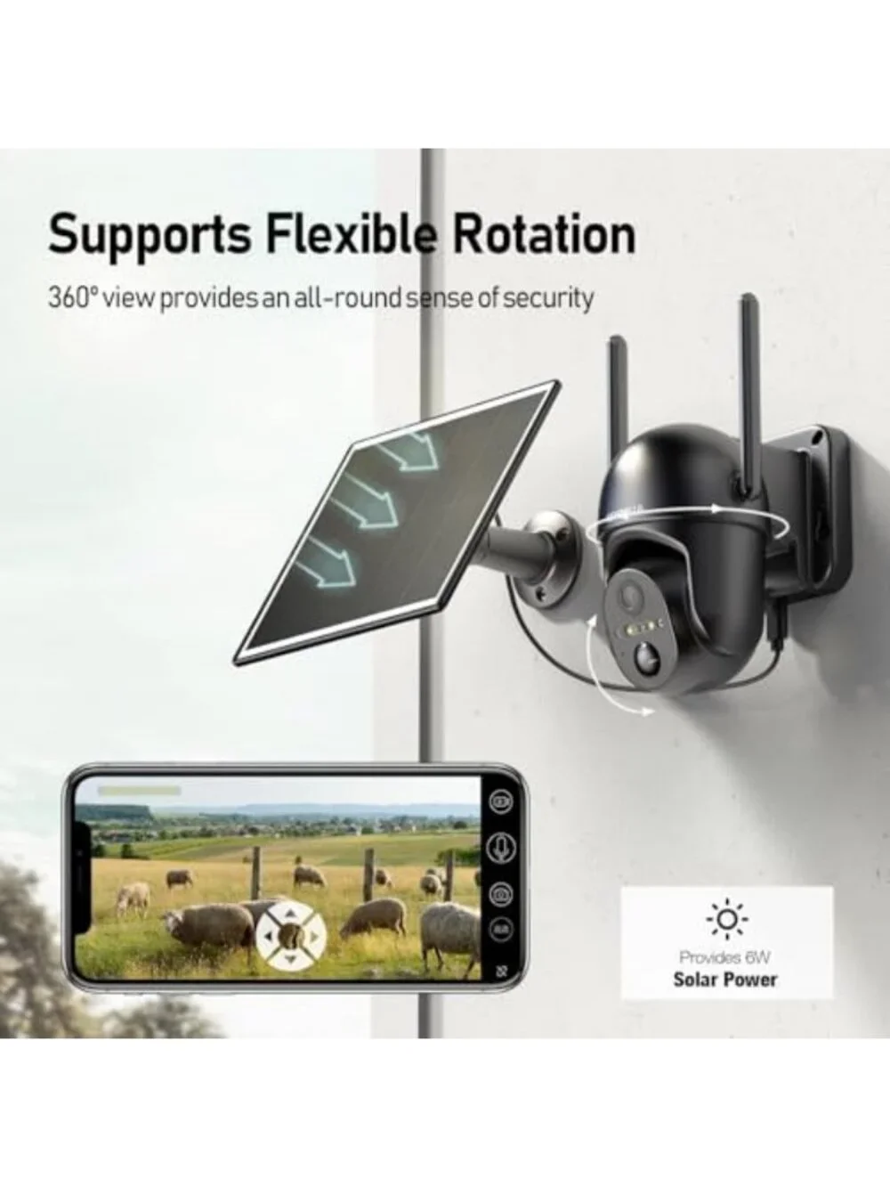 4G LTE Solar Security Camera - Wireless Outdoor, 360° View, 2K Night Vision